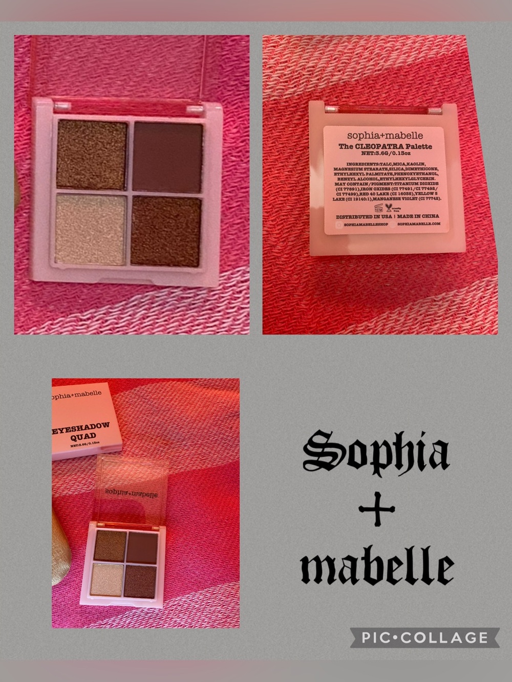 Sophia+Mabelle cleopatra eyeshadow quad 3 matte and 1 shimmer